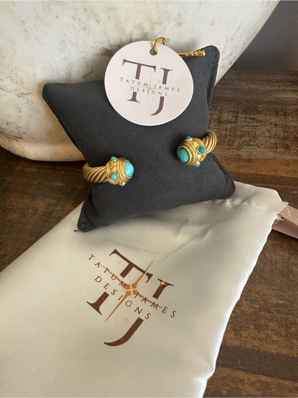 Tatum James Gold-Tone Bracelet with Turquoise Accents
